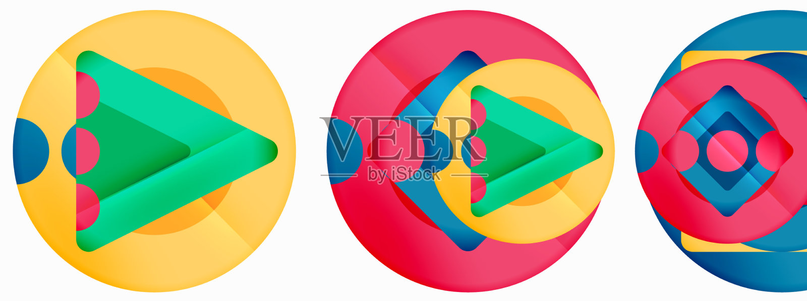 三角形和圆形的抽象背景插画图片素材