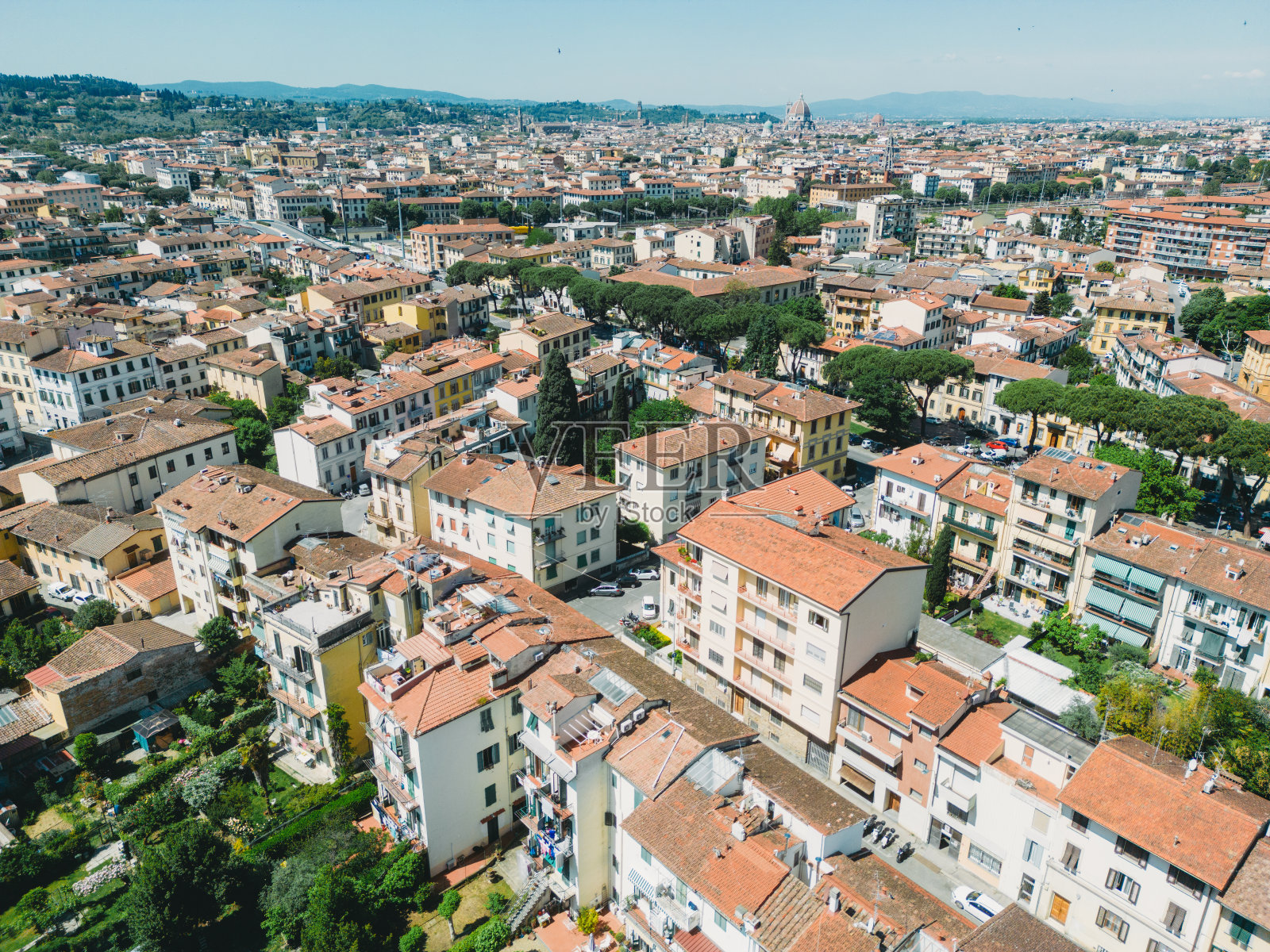 意大利佛罗伦萨附近的鸟瞰图照片摄影图片