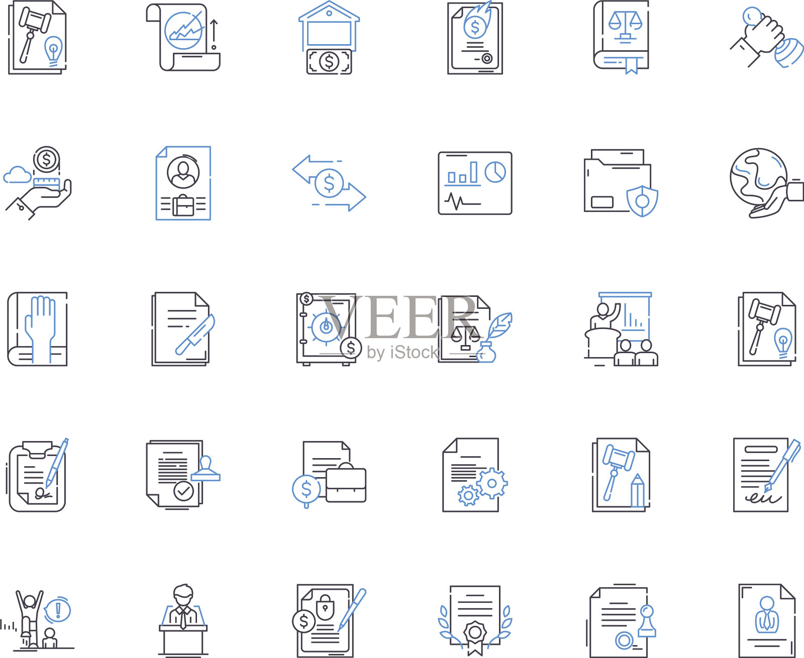 销售人员线条图标收集有说服力图标素材