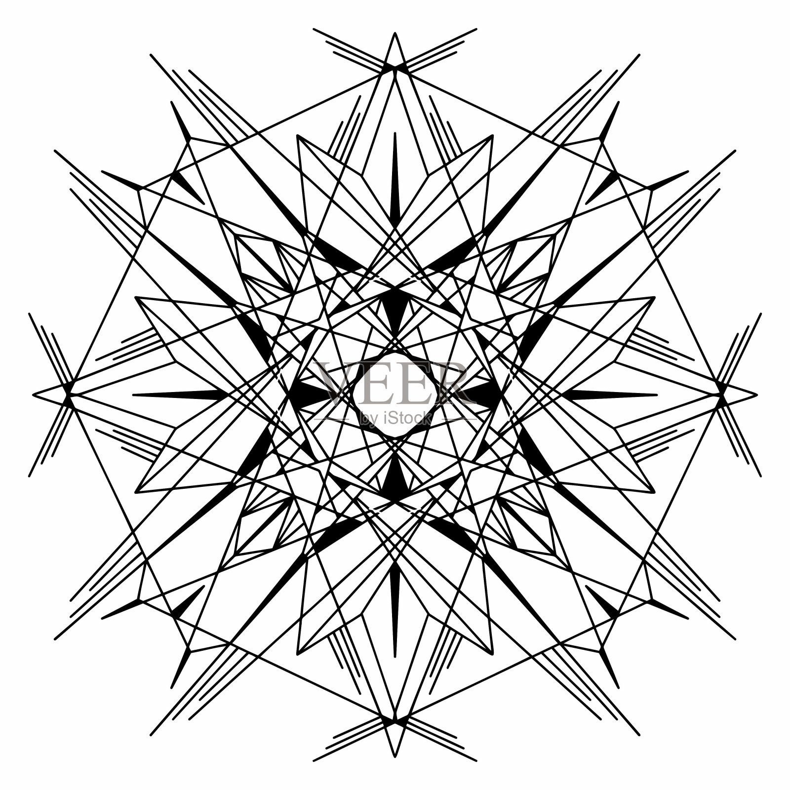 曼荼罗形状的圆形图案。插画图片素材