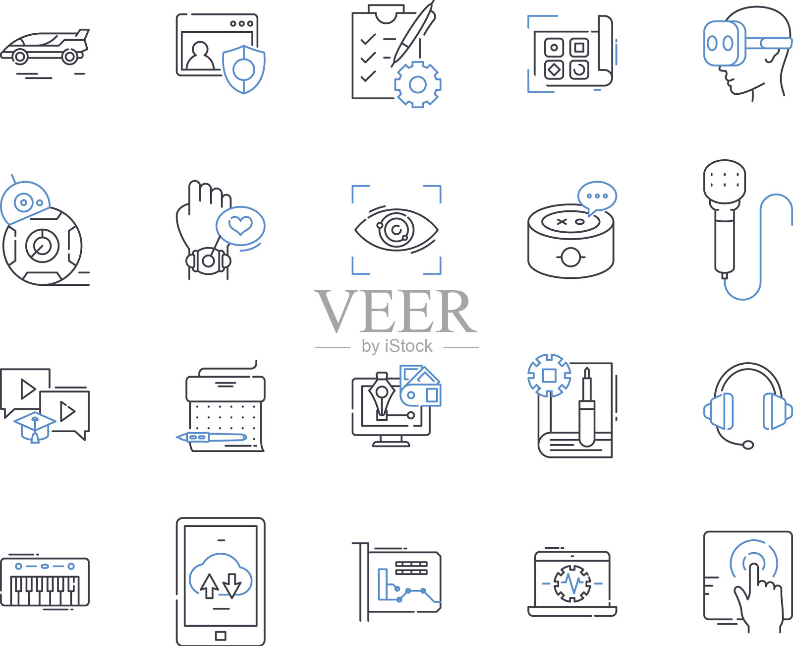 电子商品线图标收集图标素材