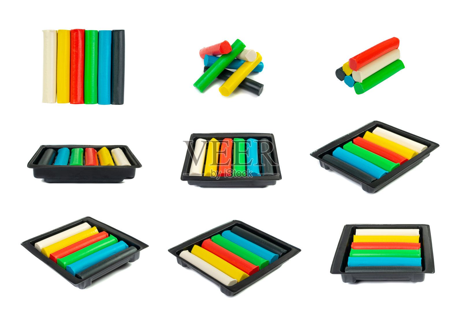 橡皮泥分离,造型粘土,创意造型材料,白底橡皮泥照片摄影图片