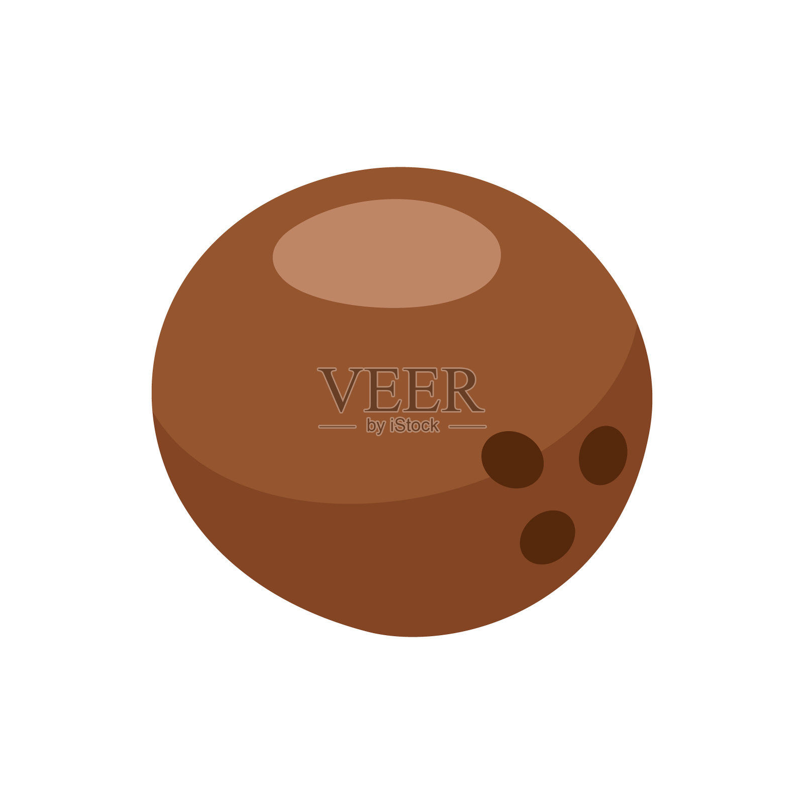 椰子图标孤立的白色背景插画图片素材