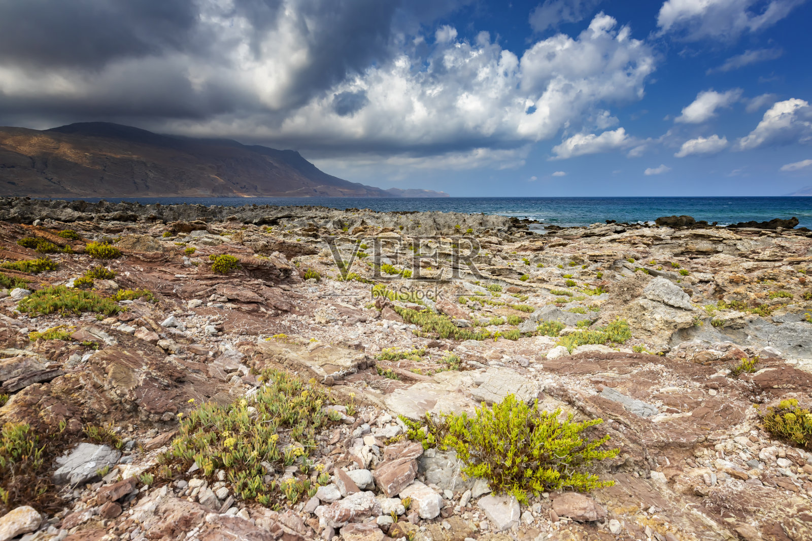 克里特岛海岸的风景照片摄影图片