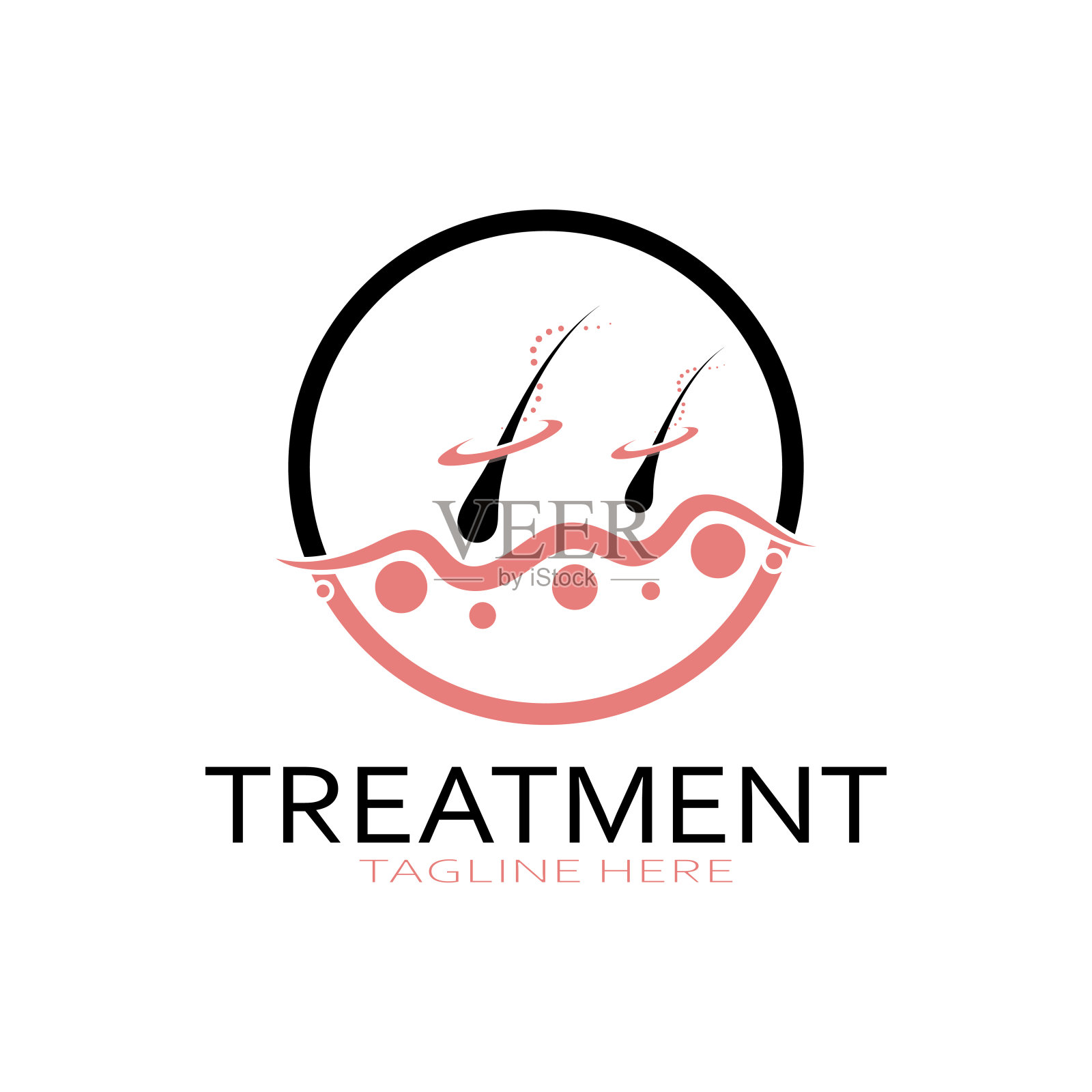 头发治疗标志,植发标志,去除标志矢量图像设计说明插画图片素材