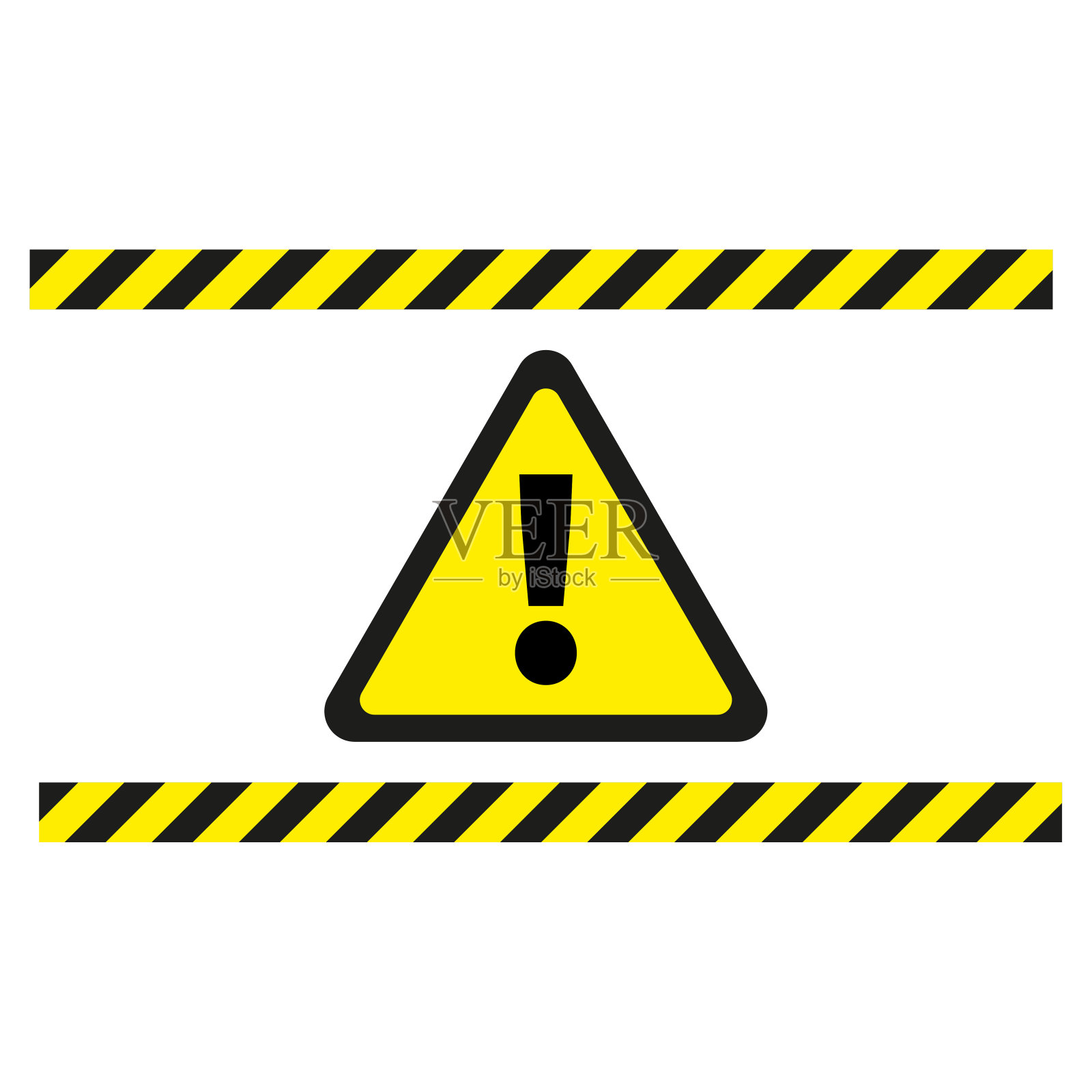 黑黄线条纹背景。警示胶带。矢量插图。插画图片素材