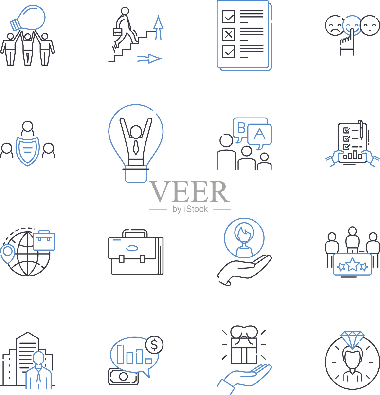 服务增强线图标收集图标素材