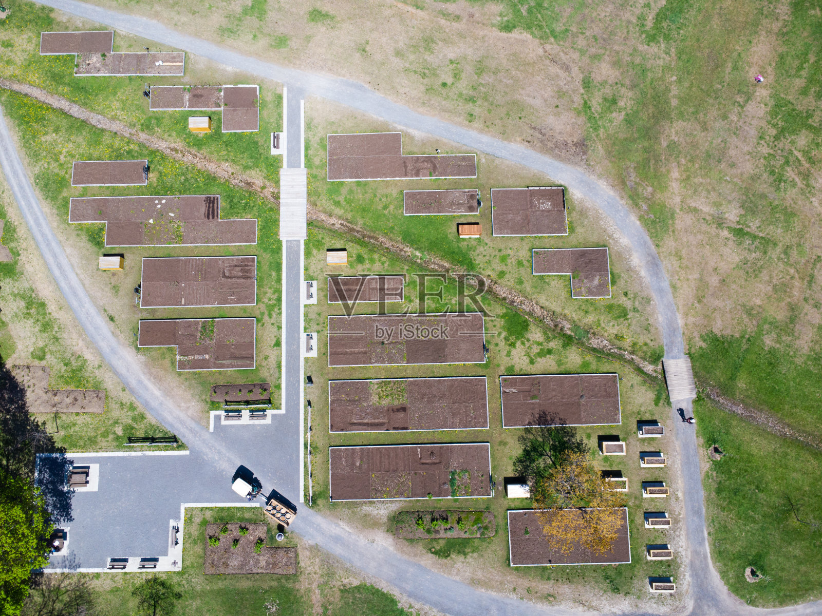 蔬菜园鸟瞰图照片摄影图片