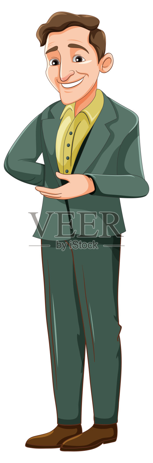 自信的商人性格插画图片素材