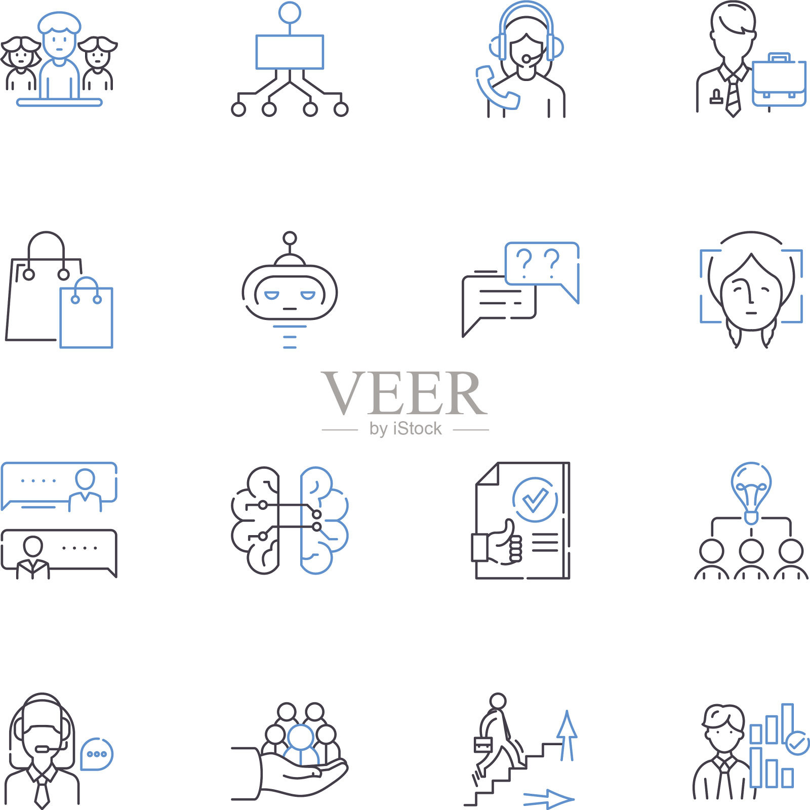 人才战略线图标收集招聘图标素材