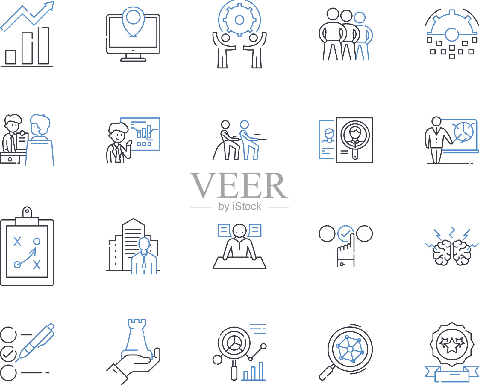 建立扩大线图标集合图标素材