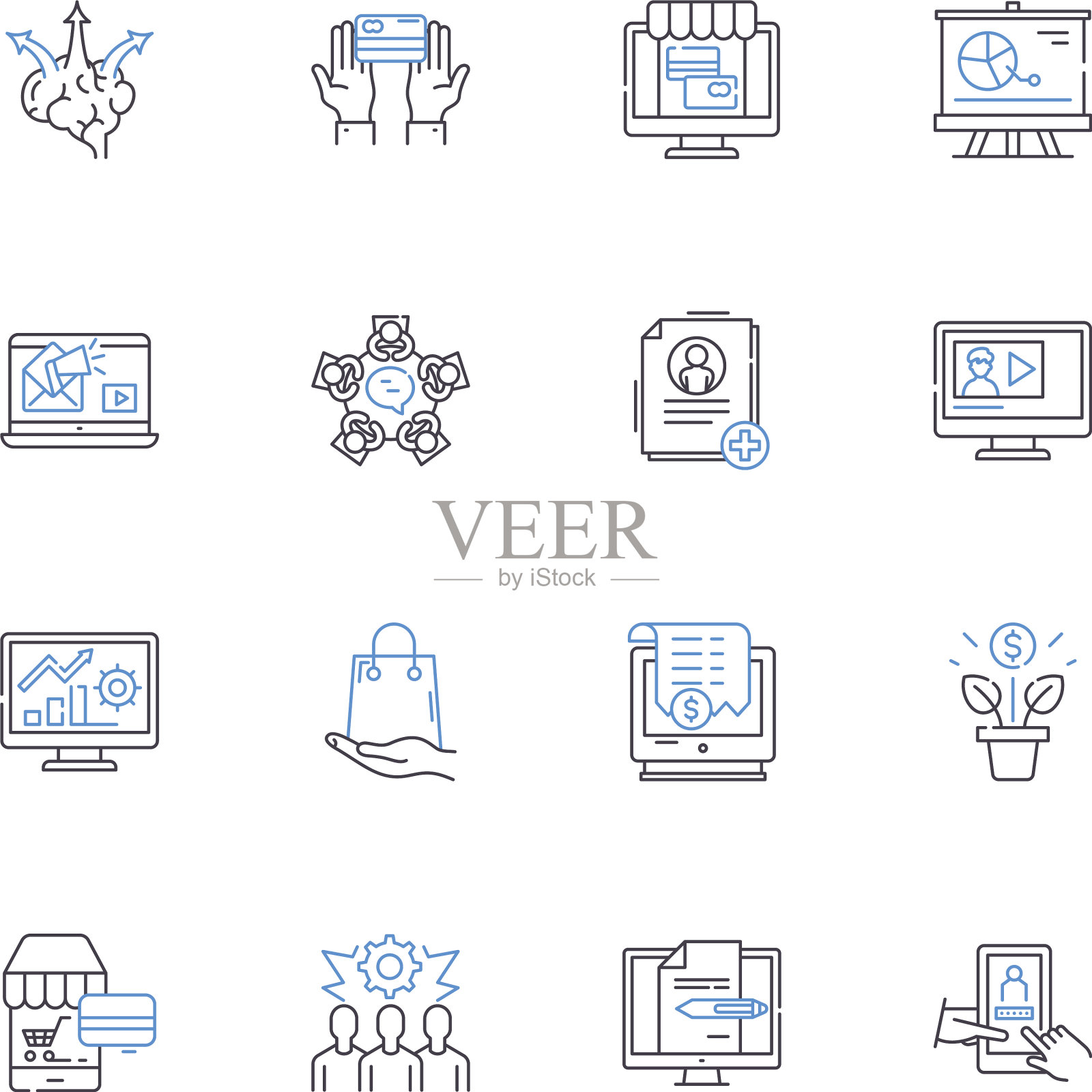 创建管理线图标集合图标素材