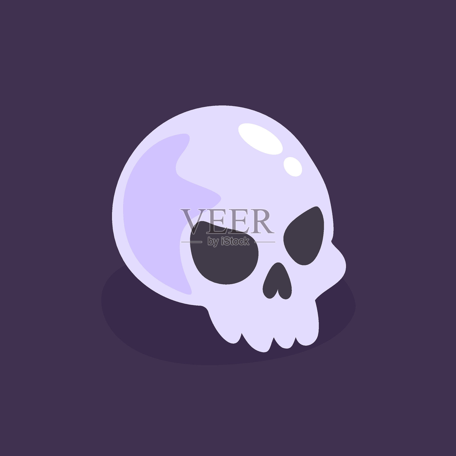 死人骷髅卡通万圣节夜恐怖插画图片素材