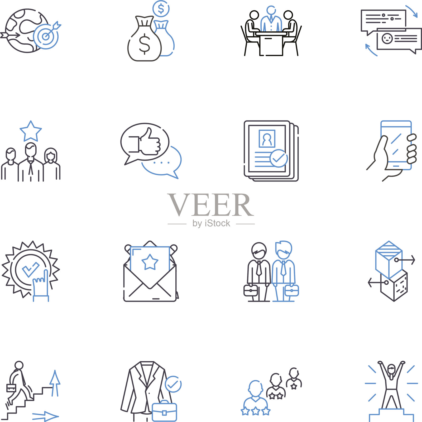 技能评估线图标收集能力图标素材