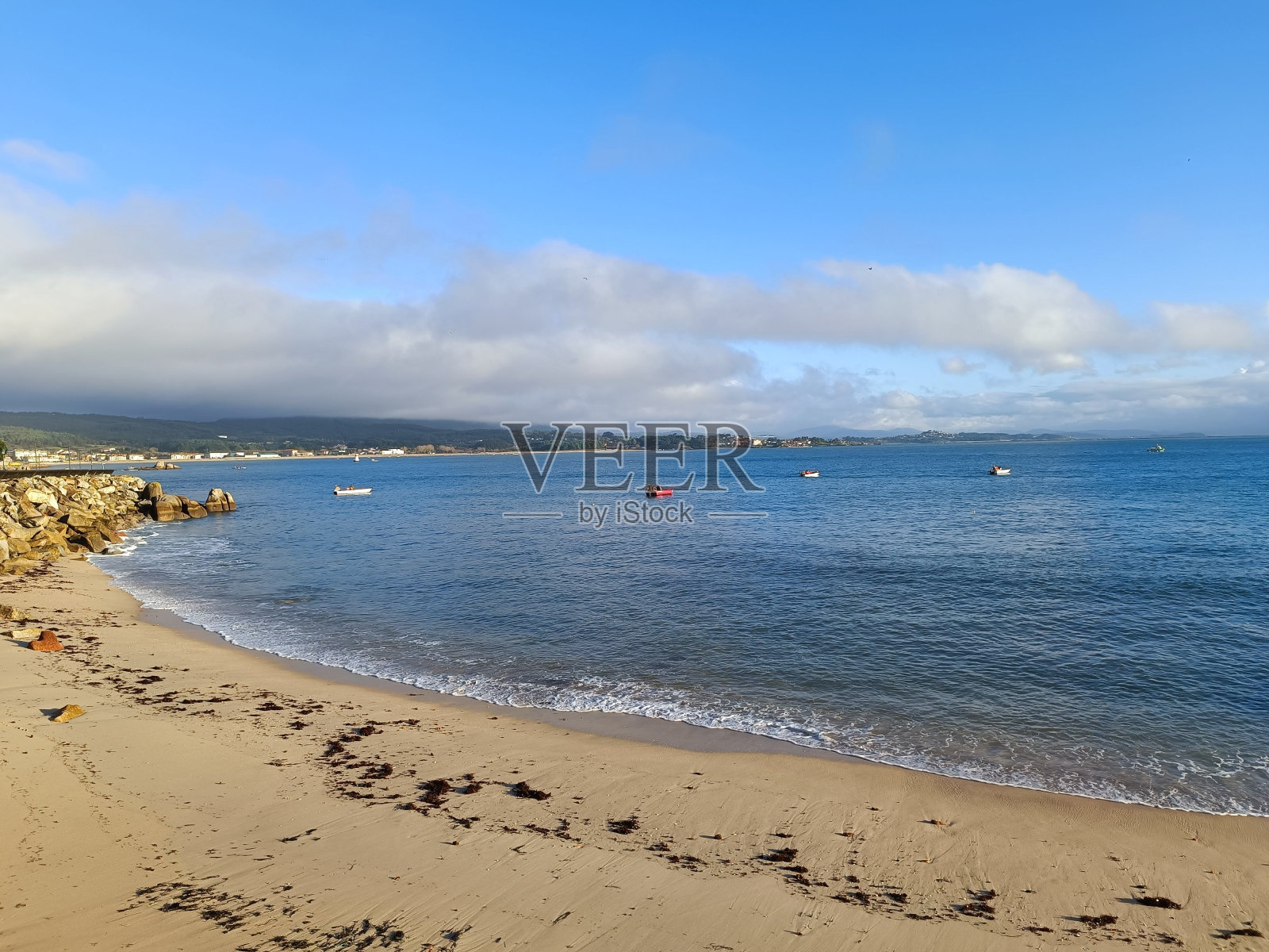 科鲁尼亚里贝拉的科罗索海滩 - 加利西亚照片摄影图片