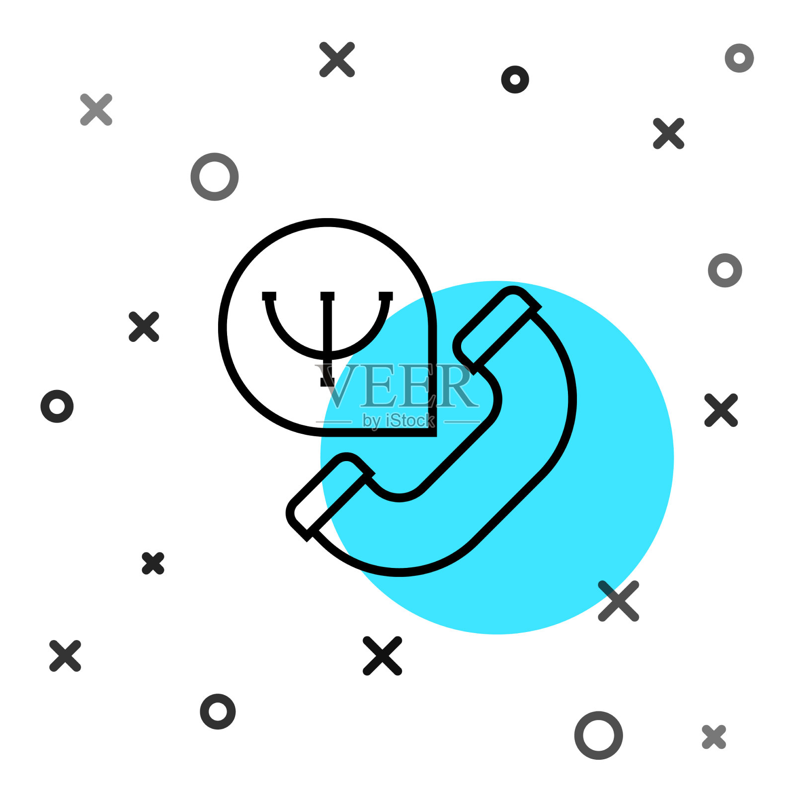 黑线在线心理咨询插画图片素材