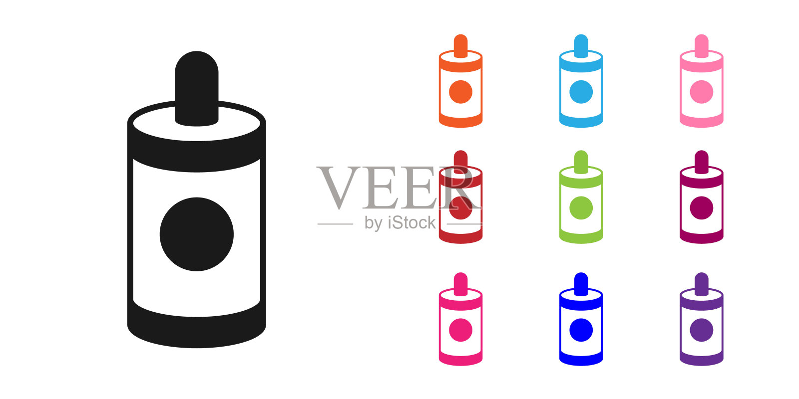 黑色烟花图标孤立在白色背景。有趣派对的概念。爆炸性烟火符号。放鞭炮。设置图标彩色。向量图标素材