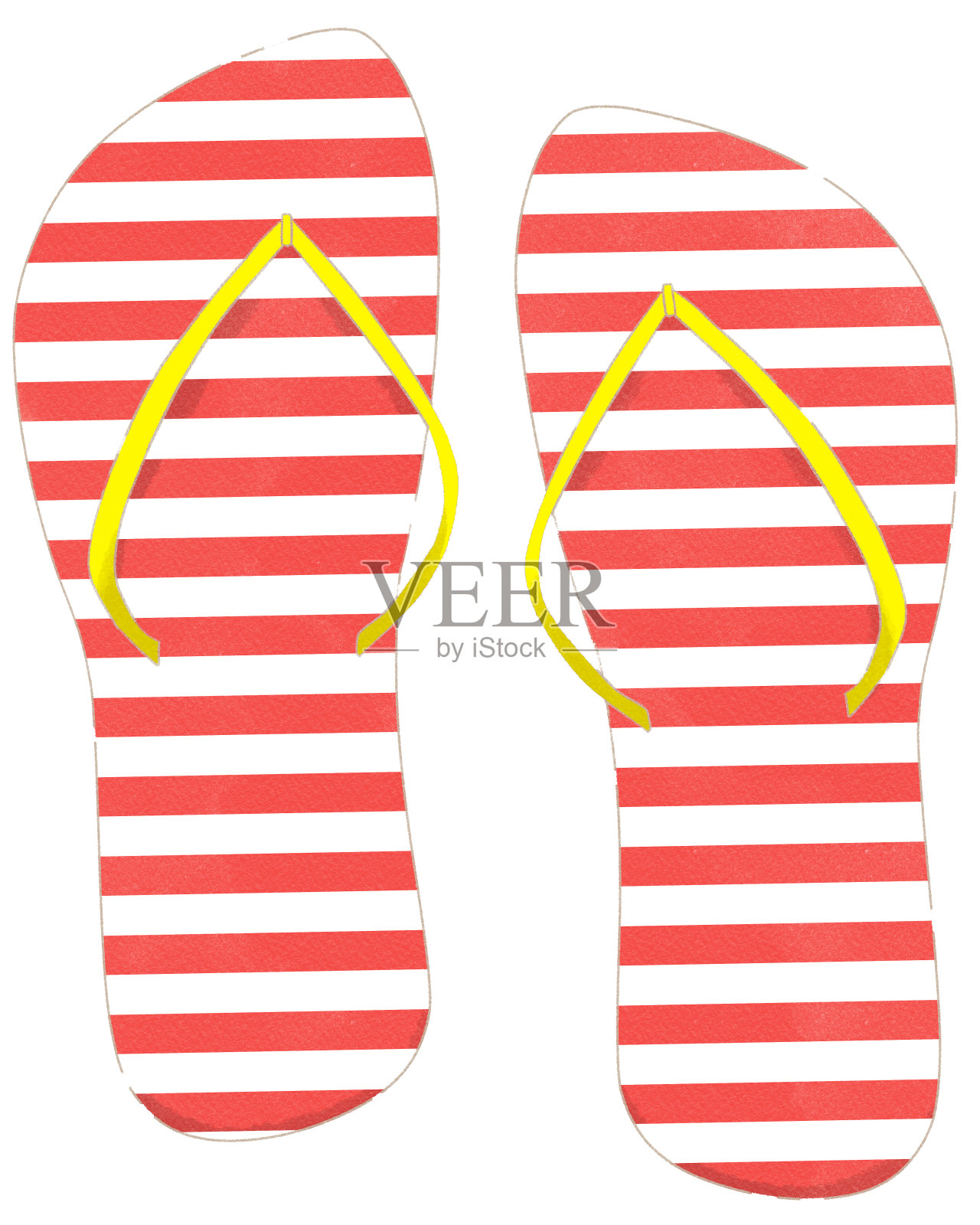 条纹人字拖剪贴画插画图片素材