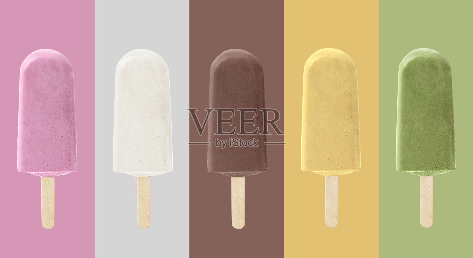 彩色背景上的冰淇淋照片摄影图片