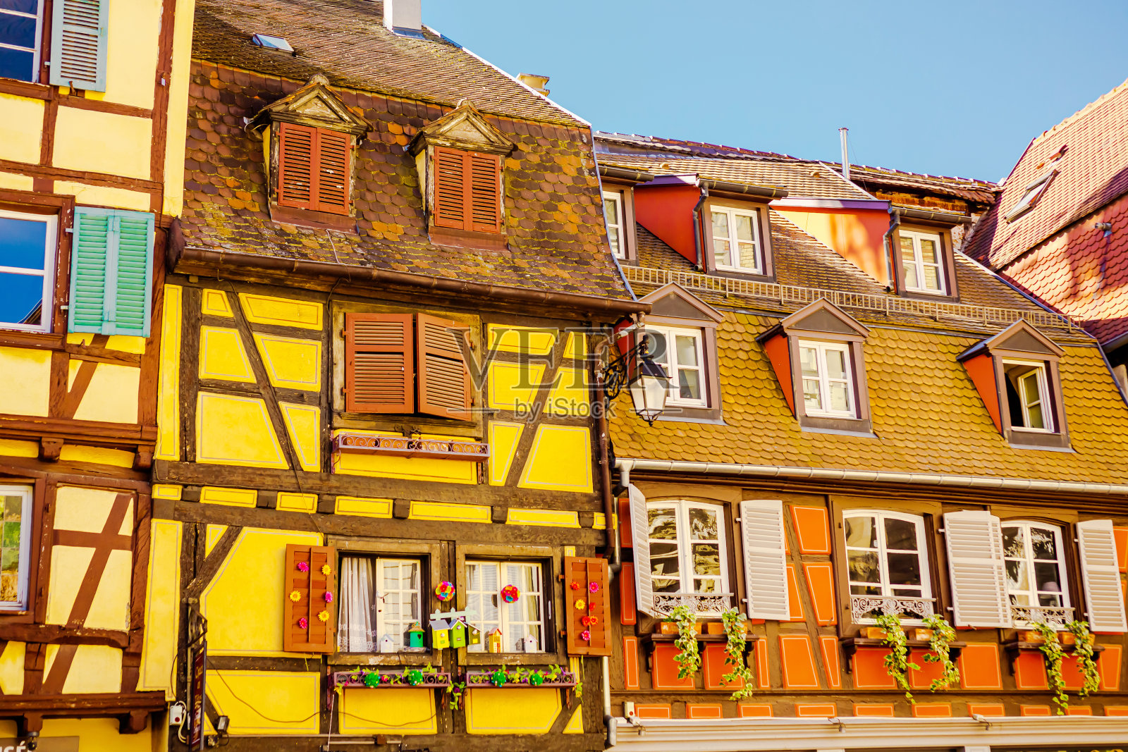 阿尔萨斯。古法国小镇科尔马。法国。夏天的旅行。欧洲照片摄影图片