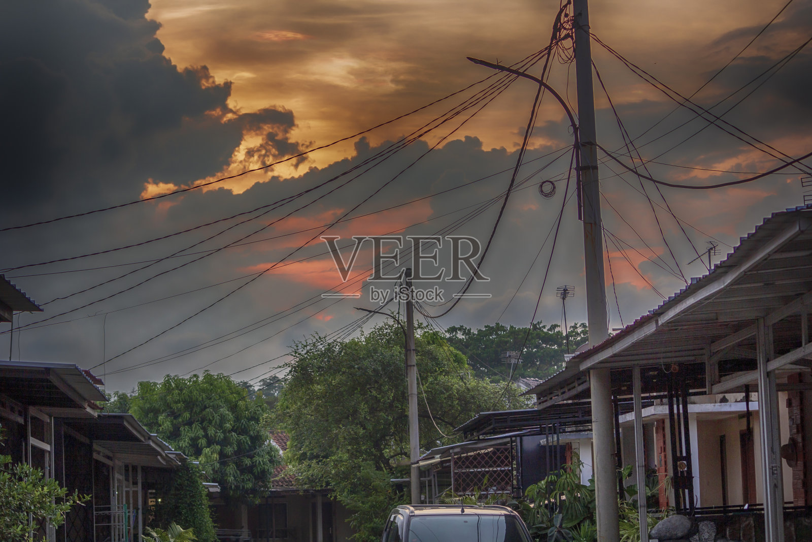 黑橙夜空|黄金时刻景观照片摄影图片