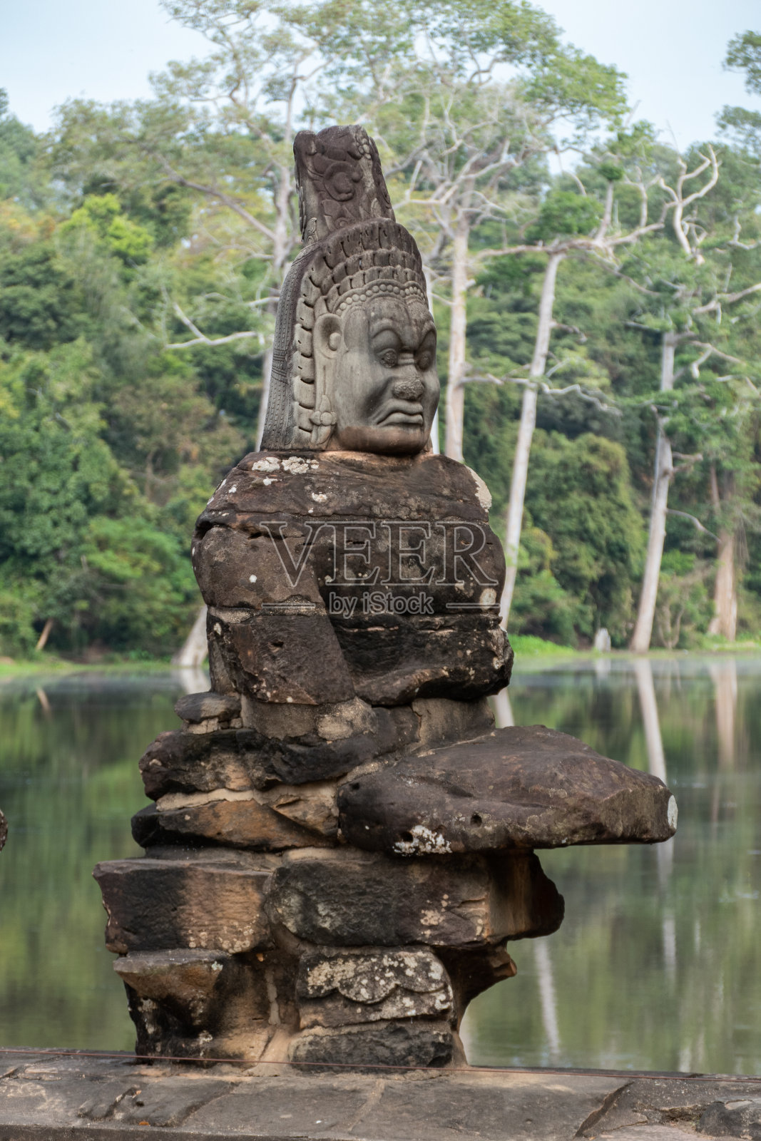 吴哥通王城南门或东雷奥姆门照片摄影图片