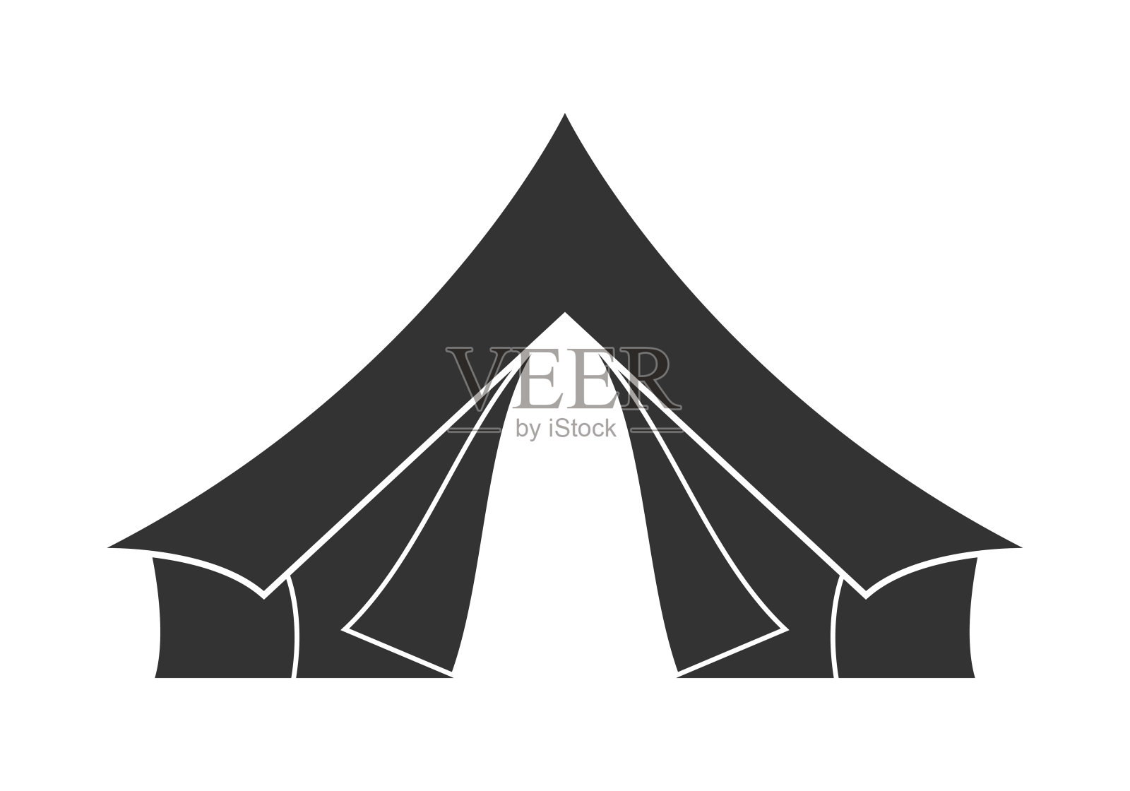 露营或旅游帐篷图标。露营的标志、符号。矢量插图。插画图片素材