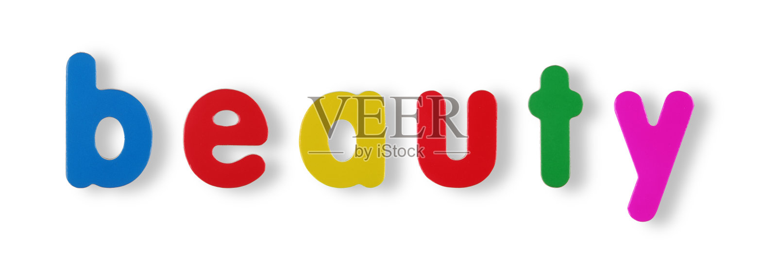 美丽的字在磁性字母与剪切路径照片摄影图片