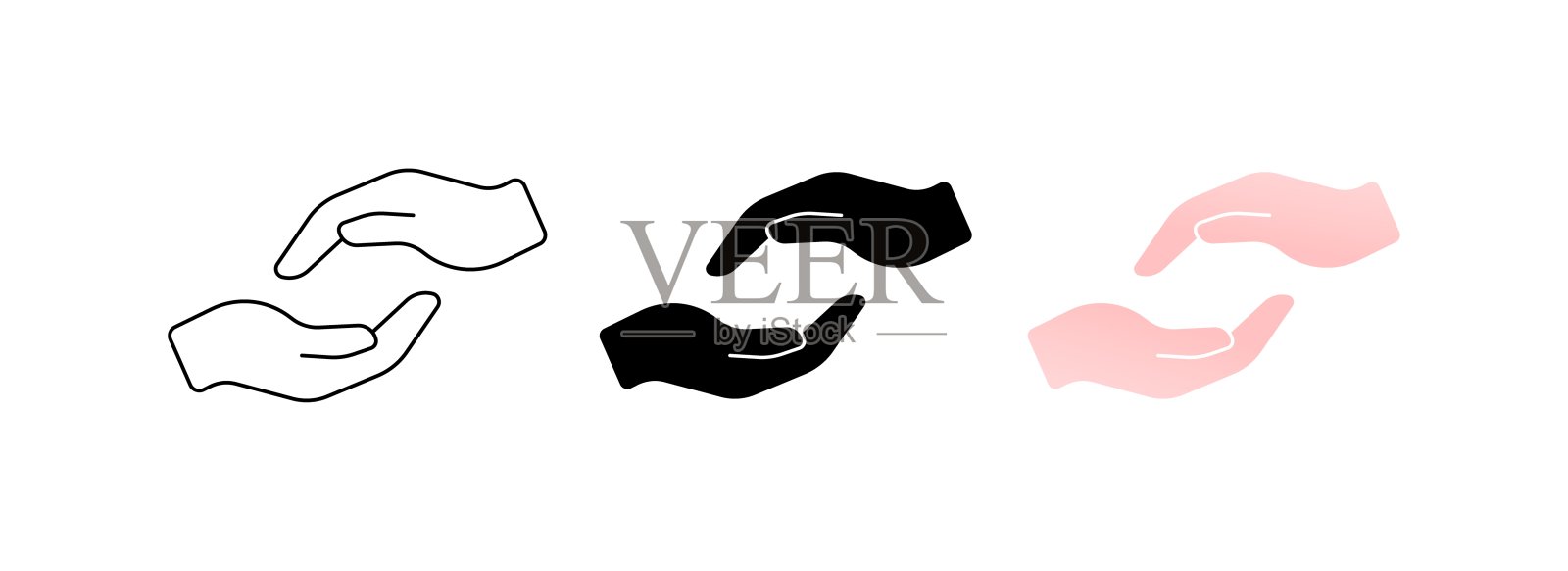 的帮助。不同的风格,颜色,帮助符号。矢量图标。图标素材