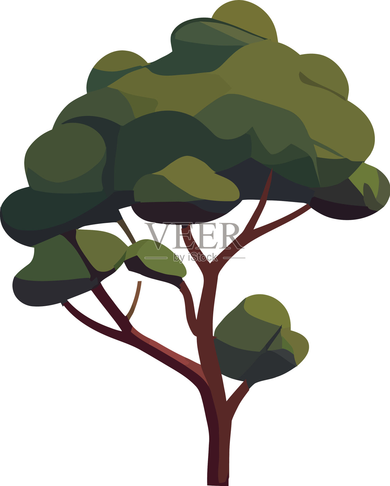 树枝上的绿叶设计元素图片