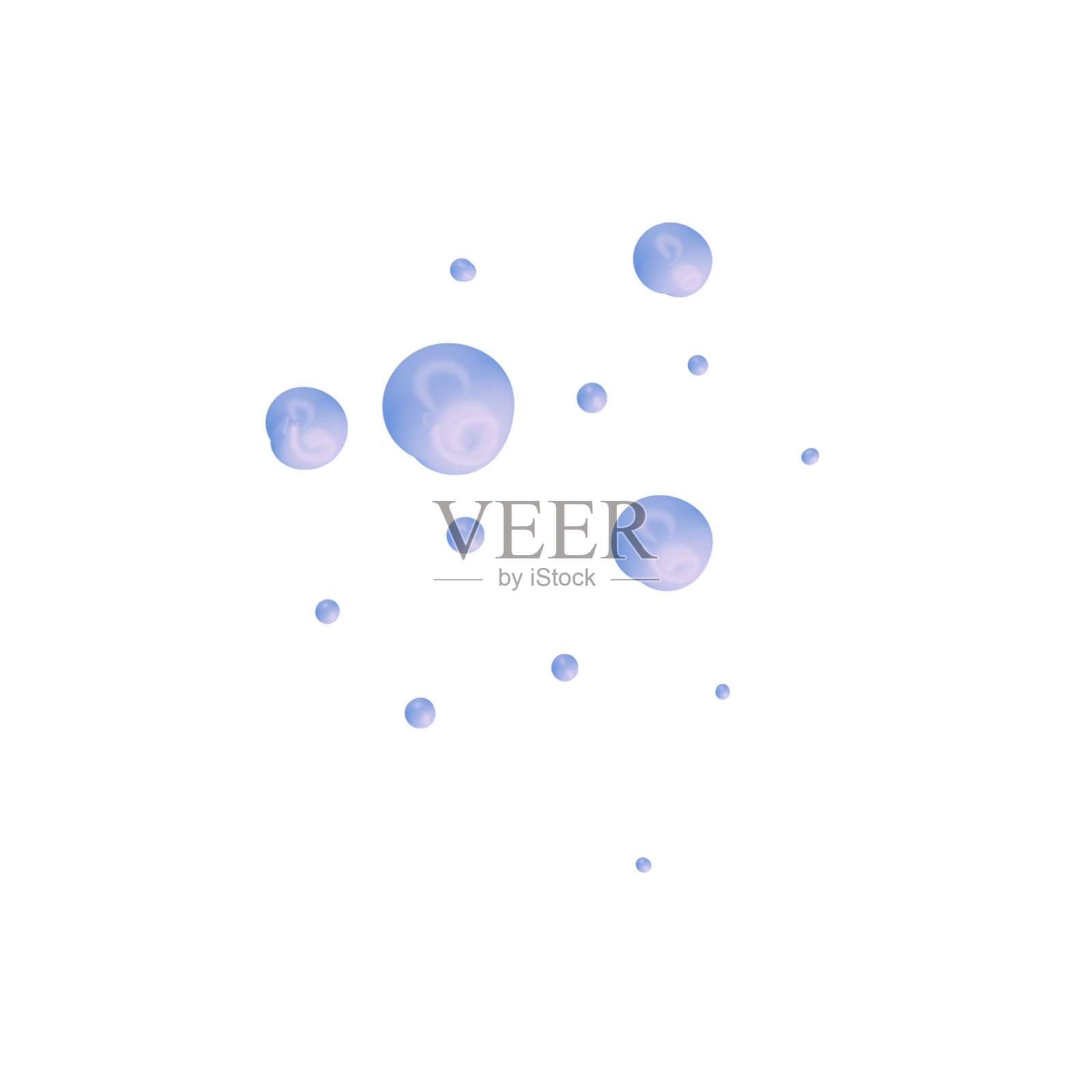 三维抽象手绘丁香点在白色的背景。笔刷插图与剪贴路径照片摄影图片