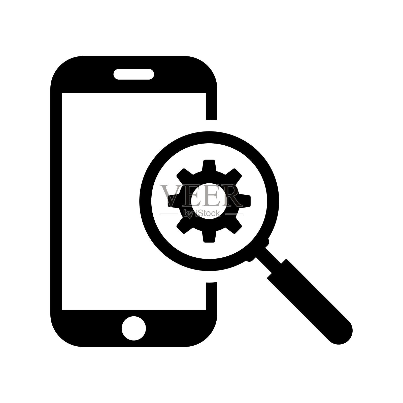 移动,搜索引擎优化,智能手机,性能图标。插画图片素材