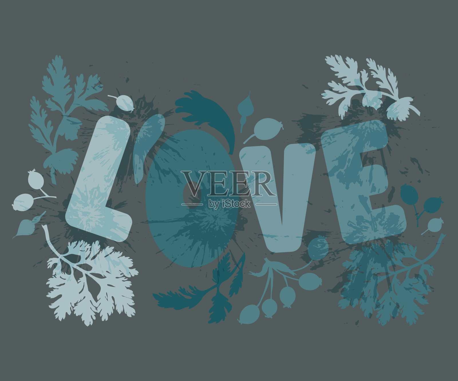 用鲜艳活泼的花朵构图插画图片素材