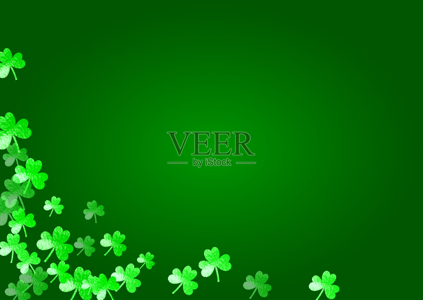 圣帕特里克节的三叶草背景。插画图片素材