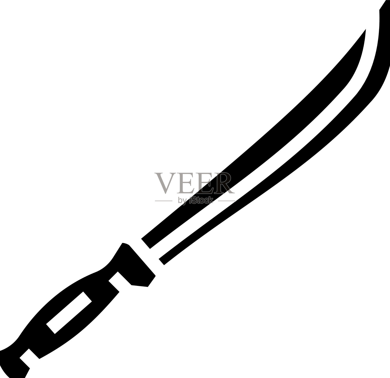 弯刀武器战争的象形图标设计元素图片