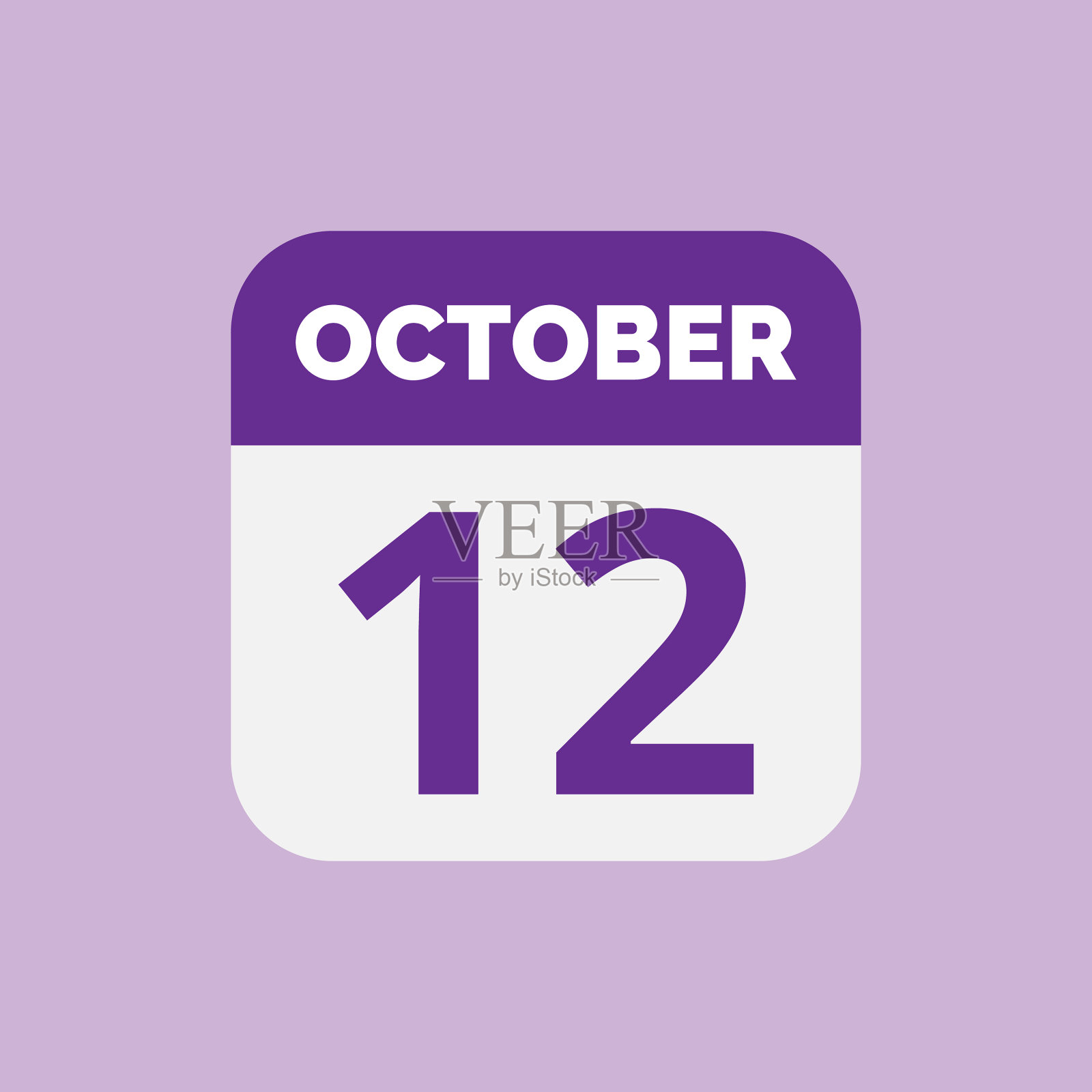 10月12日日历日期图标插画图片素材