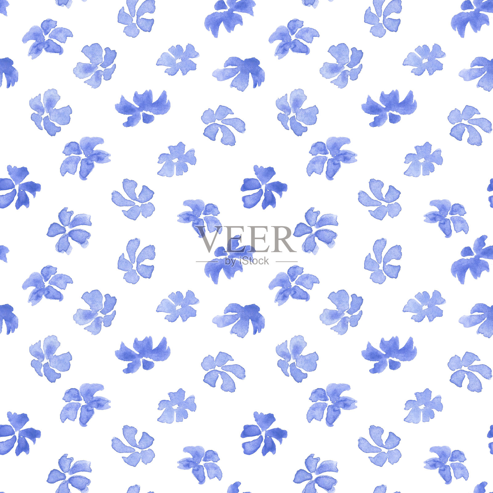 水彩无缝图案与小水彩花。彩色装饰背景。无缝图案设计纹理。包装纸,纺织品,明信片,壁纸,儿童设计插画图片素材