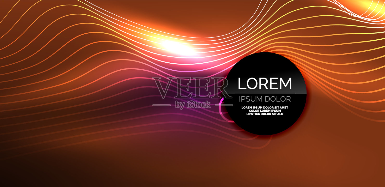 霓虹线条和波浪抽象的背景技术插画图片素材