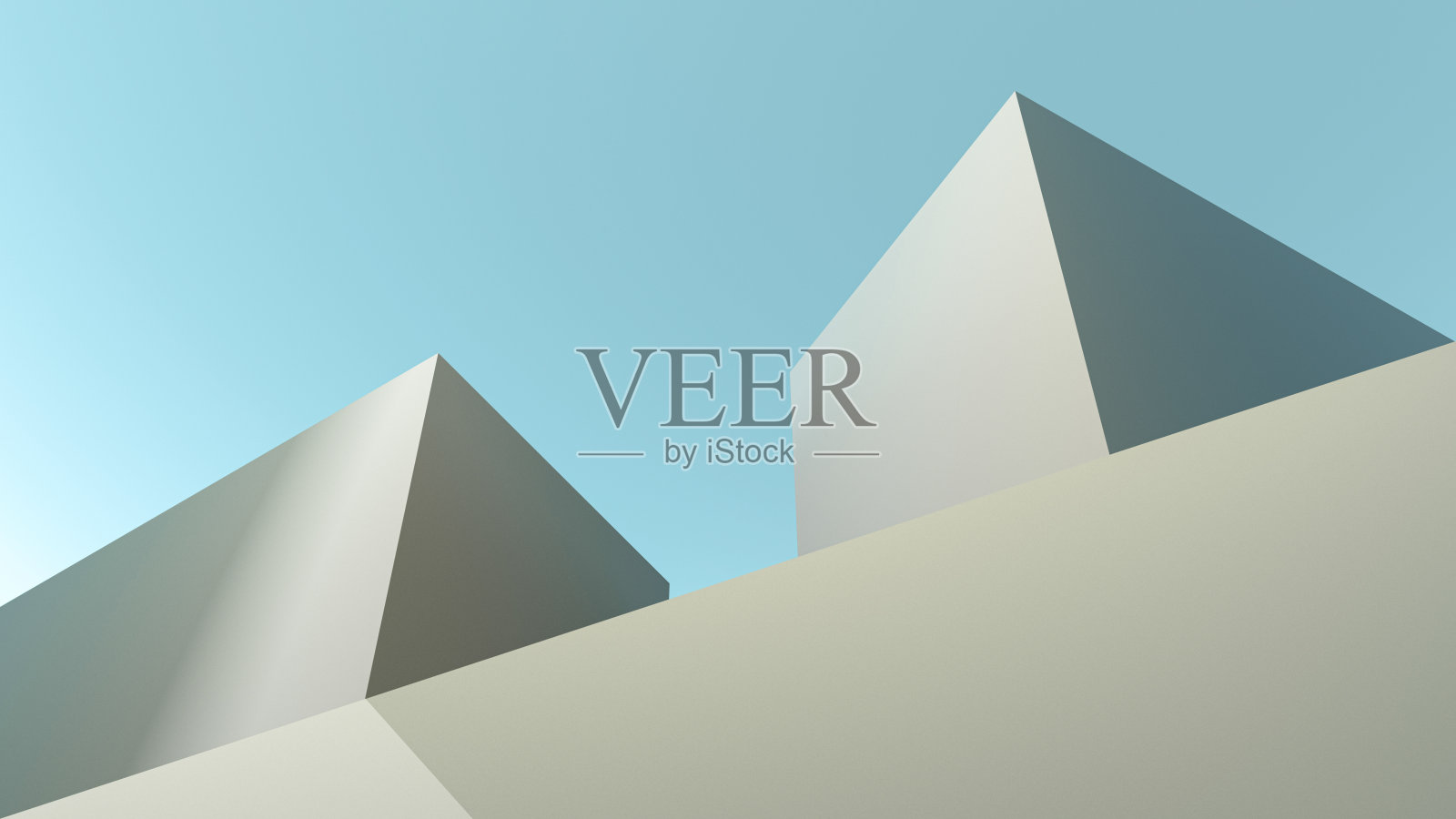 最小的建筑设计。建筑,建筑有影子。米色建筑抽象的未来主义。3 d渲染。照片摄影图片