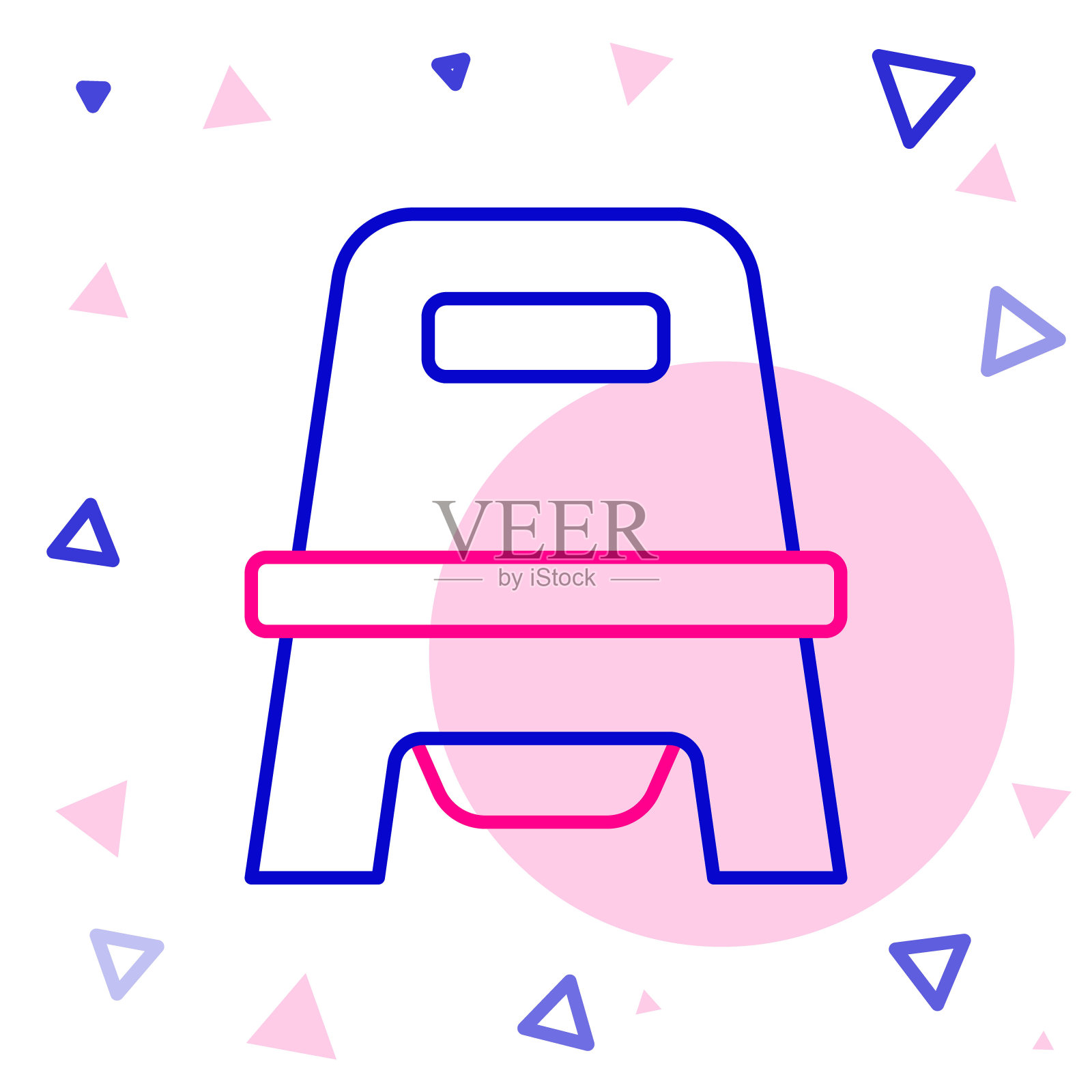 线婴儿便盆图标孤立的白色背景。夜壶。彩色轮廓概念。向量插画图片素材