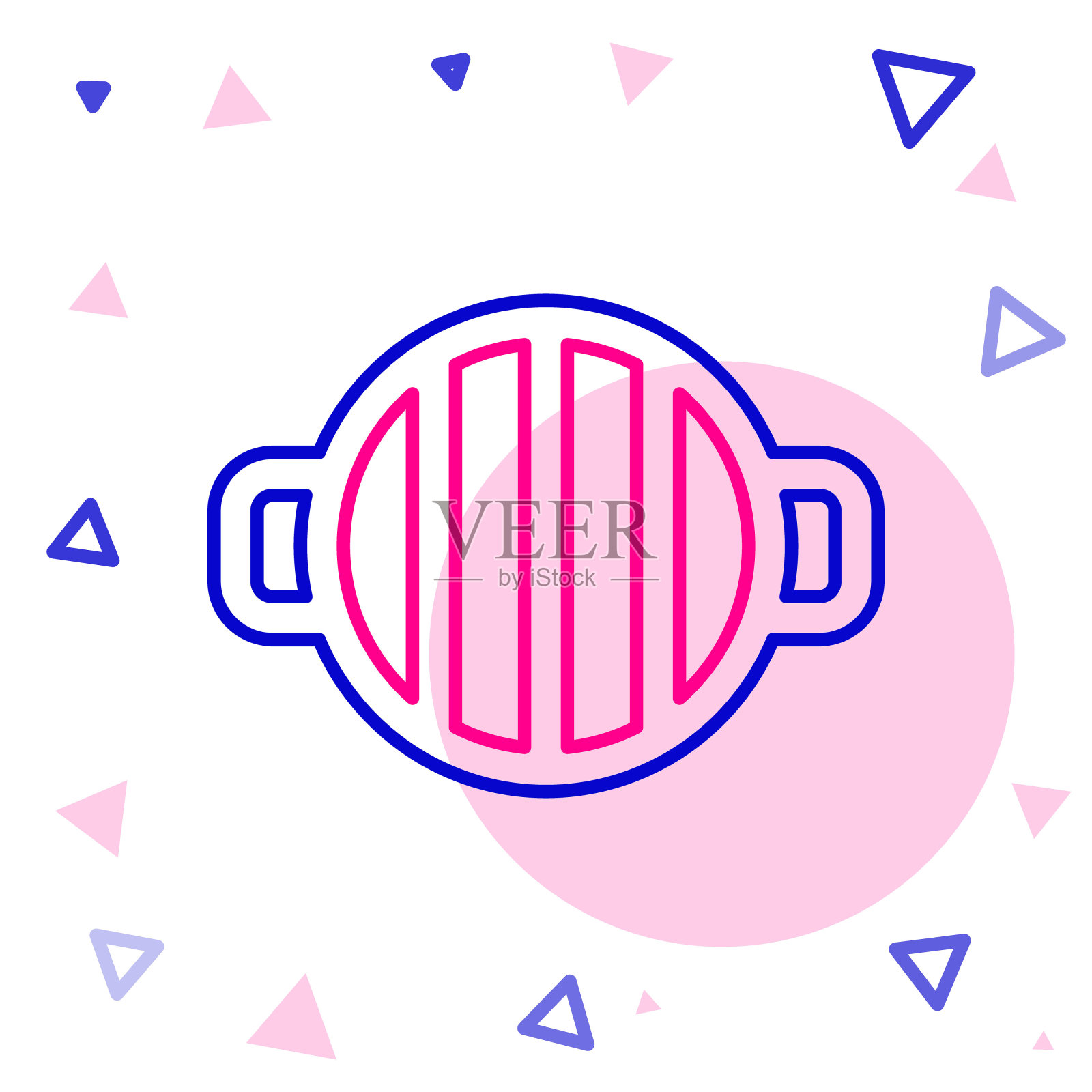 线烧烤图标孤立的白色背景。烧烤派对。色彩缤纷的轮廓概念。向量插画图片素材