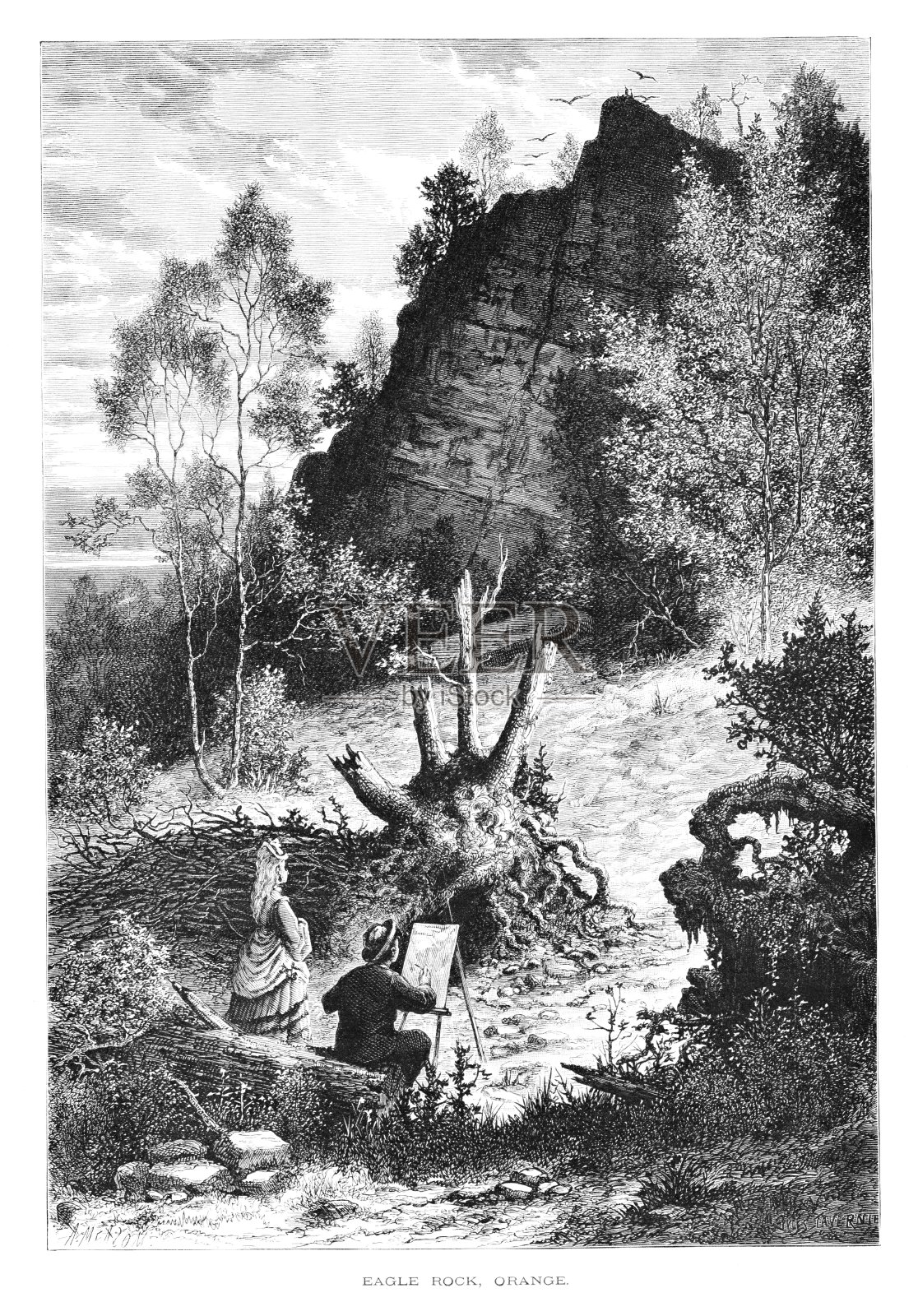 鹰岩,新泽西州,美国,《美国地理》插画图片素材