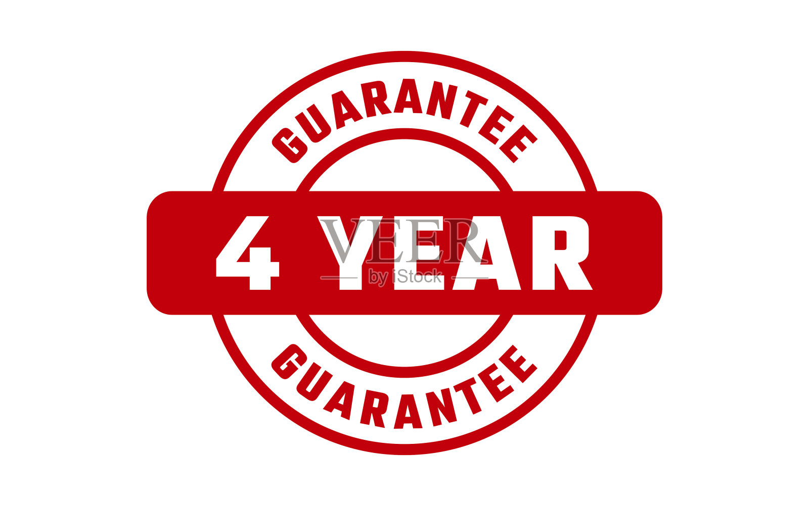 4年保修橡皮图章插画图片素材