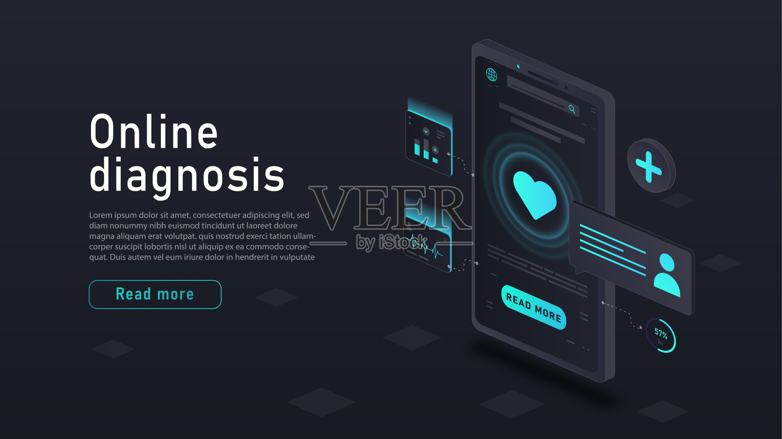 在线诊断概念插画图片素材