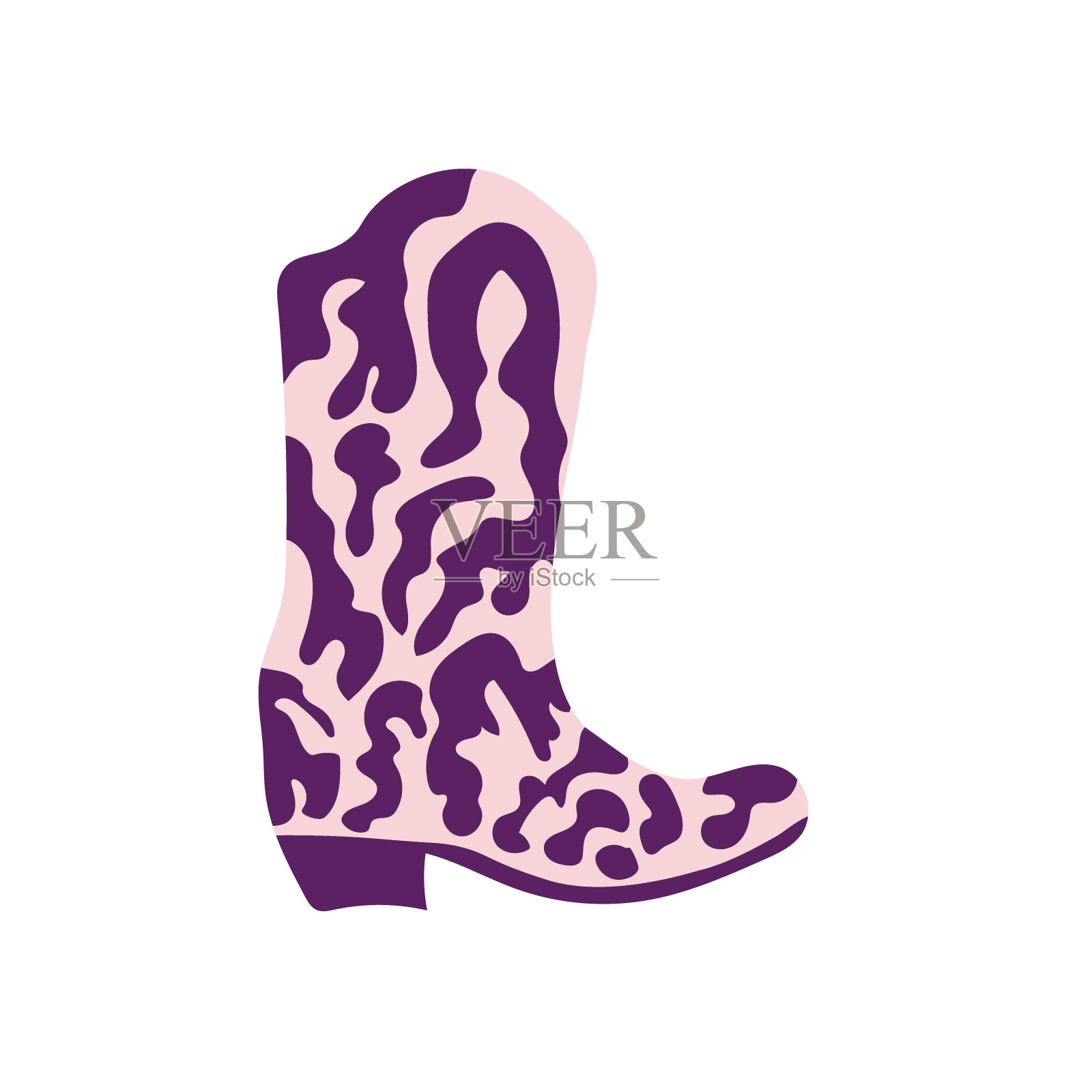 装饰牛仔靴。狂野西部主题。手绘彩色矢量孤立插图插画图片素材