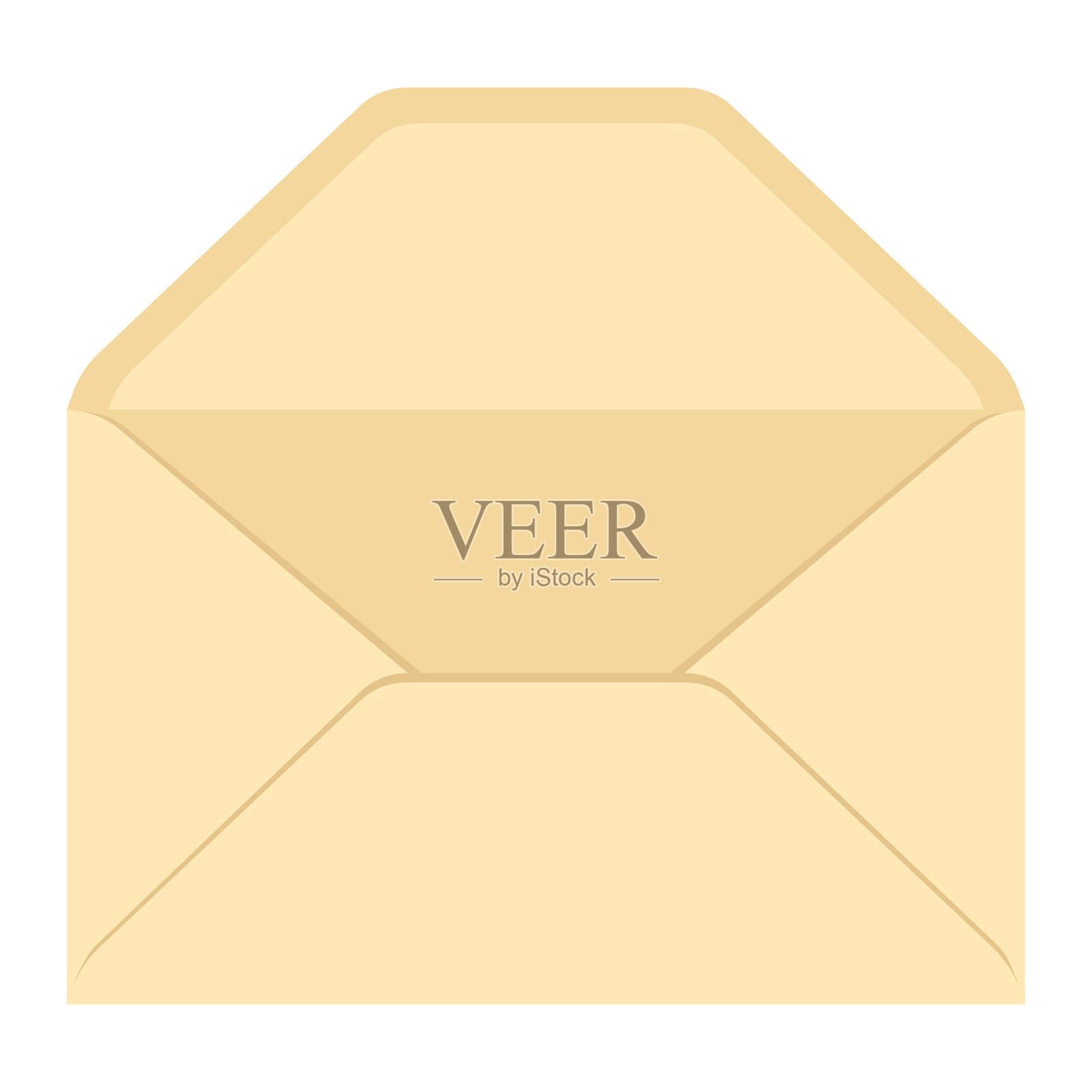 打开信封插图。邮件模板的消息或信件。插画图片素材