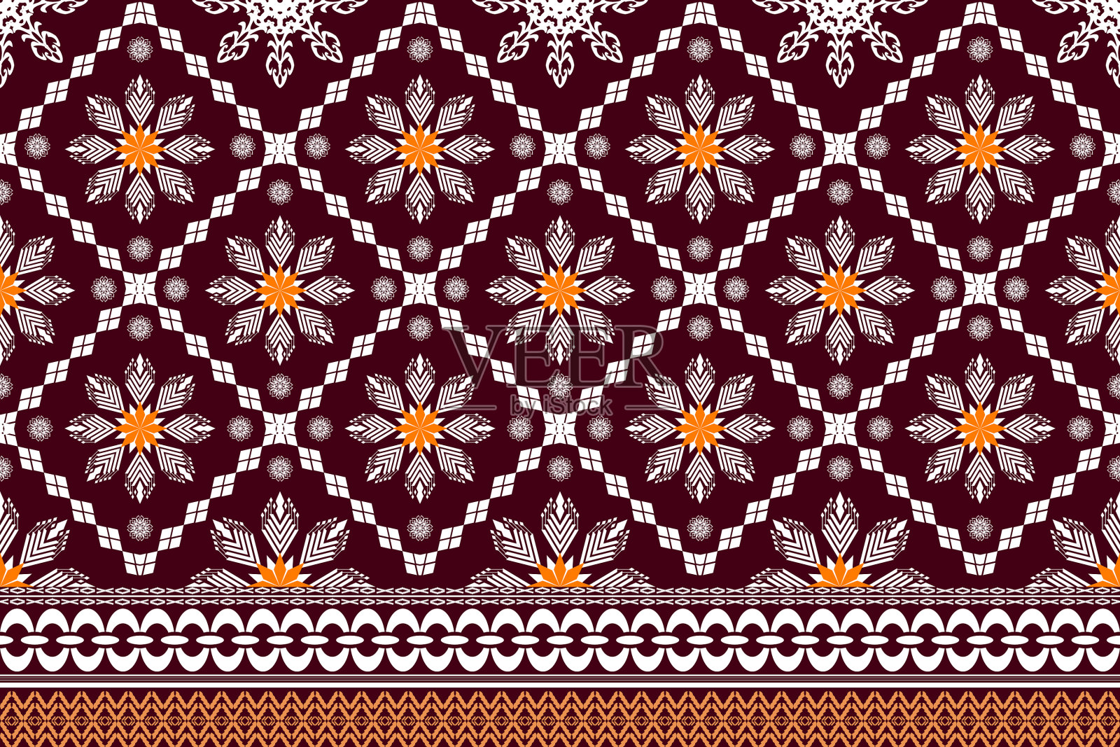 伊卡特图阿兹特克刺绣风格。插画图片素材