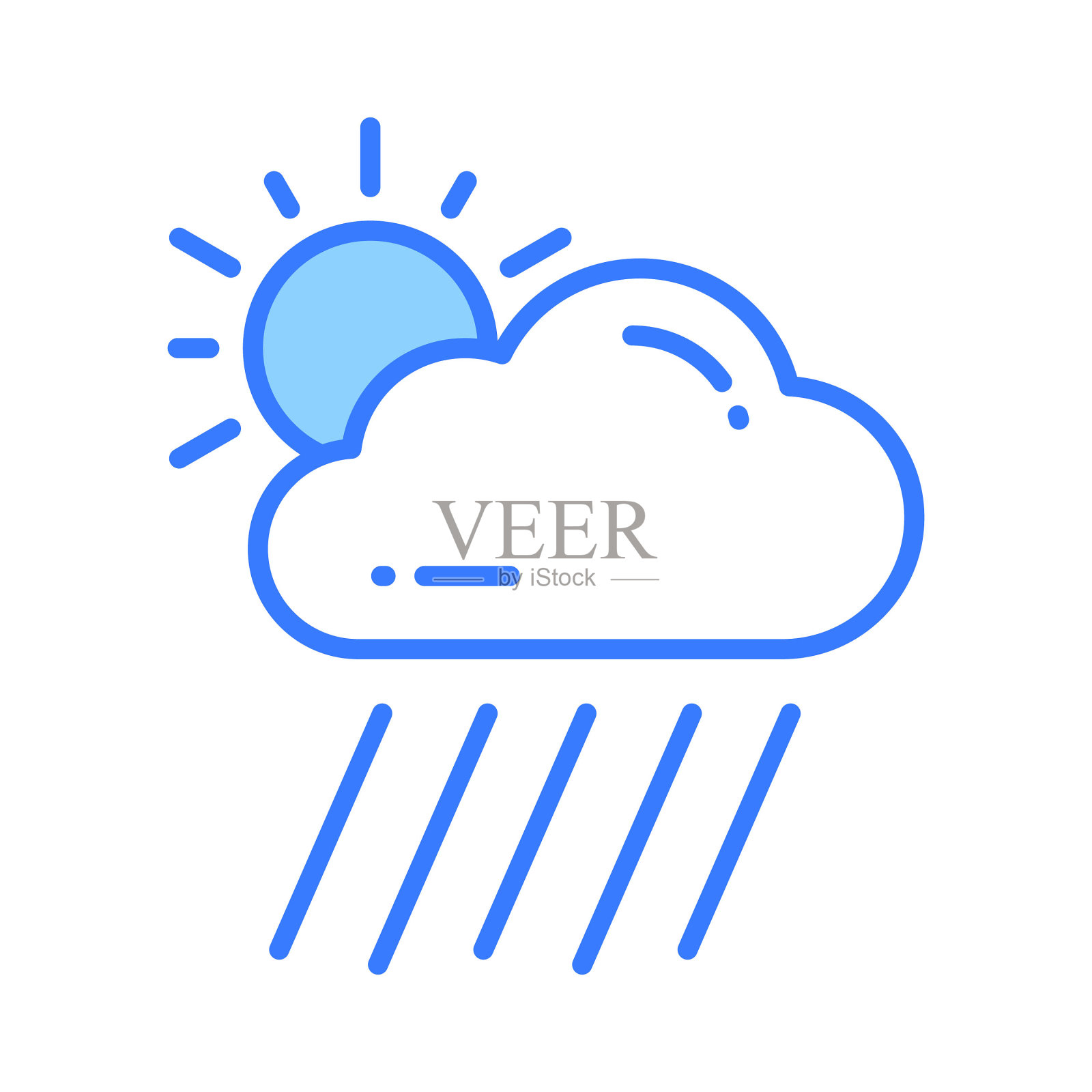 一个可编辑的图标雨云在现代风格,准备使用矢量插画图片素材