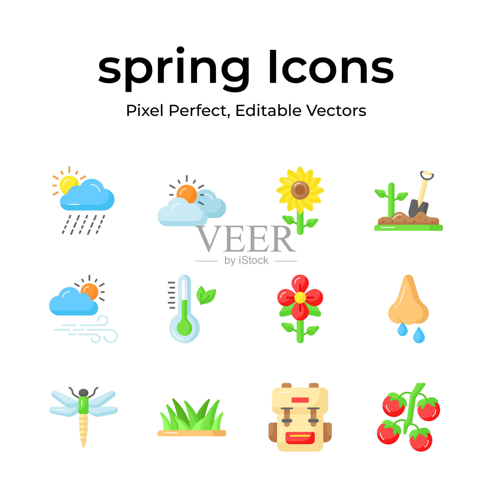 检查这个设计精美的春季矢量,农业,园艺和农业图标集图标素材