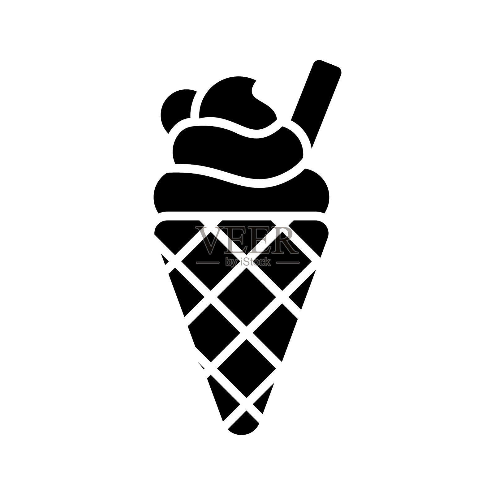 冰淇淋杯在现代风格,准备使用和下载插画图片素材